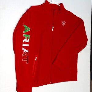 ARIAT MENS RED MEXICO TEAM SOFTSHELL JACKET